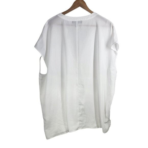 Eloquii Sleeveless Button Front Blouse Shirt Women's Plus Size 20 White - Picture 2 of 8